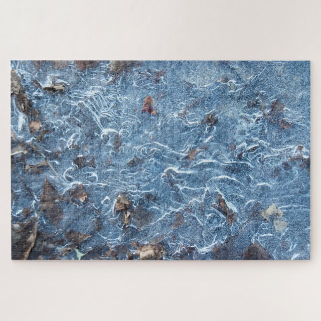 Blätter in Eisen (blau) (Horizontal)