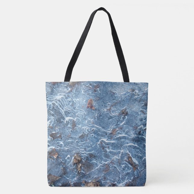 Blätter in Eisen (blau) Tasche (Vorderseite)