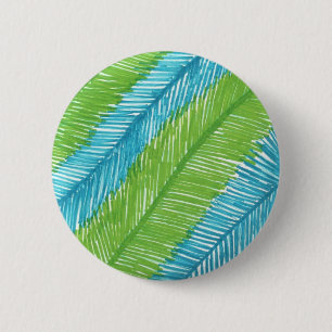 Blätter in Grün und Blau Button