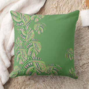 Blätter Jazz / Green Dusty Pink 4 Kissen
