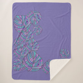 Blätter Jazz S Lila Aquamarin 2 Sherpadecke