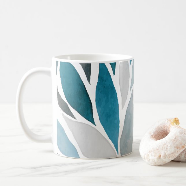 Blätter Kaffeetasse (Mit Donut)