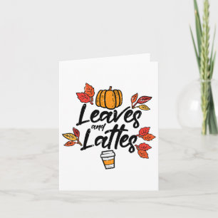 Blätter Lattes Pumpkin Gewürz Herbst HerbstHallowe Karte