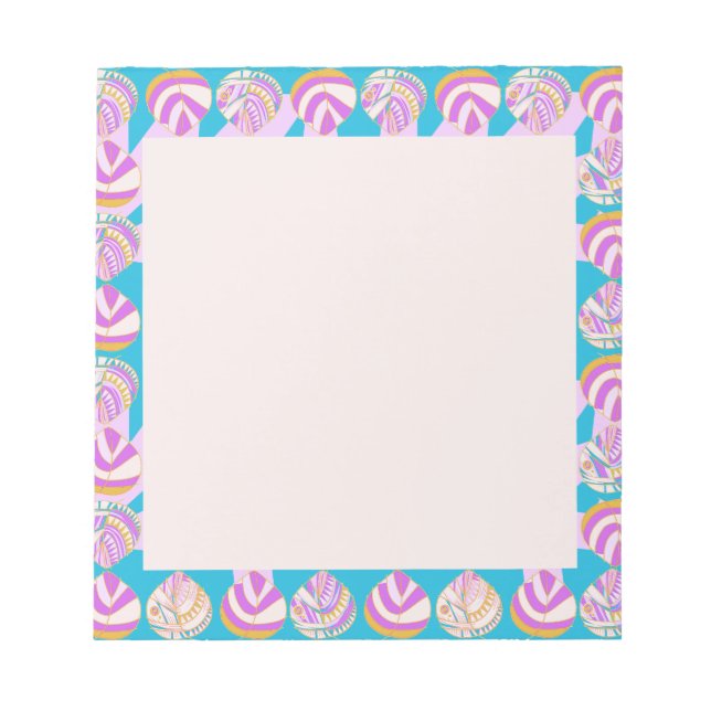 Blätter Lilac Gold Turquoise Notizblock (Vorderseite)