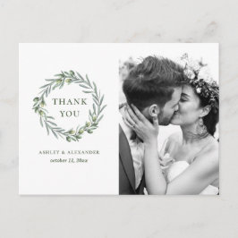 Blätter mit Aquarellfarben. Italienische Hochzeit Postkarte