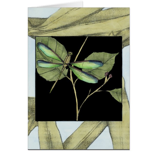 Blätter mit Dragonfly Inset von Jennifer Goldberge (Vorne)