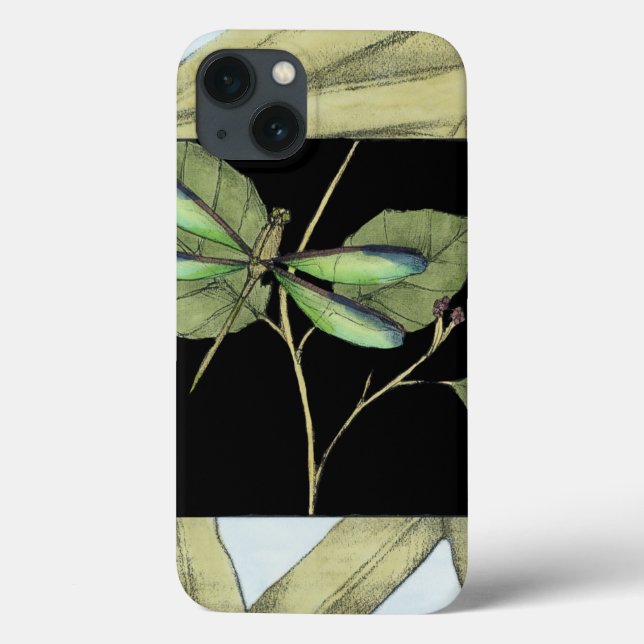 Blätter mit Dragonfly Inset von Jennifer Goldberge Case-Mate iPhone Hülle (Rückseite)