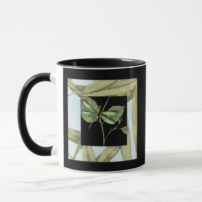 Blätter mit Dragonfly Inset von Jennifer Goldberge Tasse (Links)
