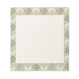 Blätter mit Fischköpfen Mushroom Green Brown Eggpl Notizblock