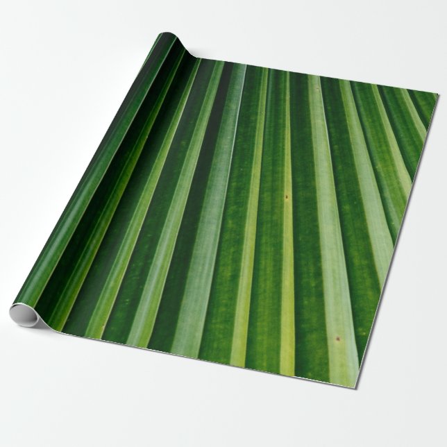 Blätter mit grünen Palmen Geschenkpapier (Ungerollt)