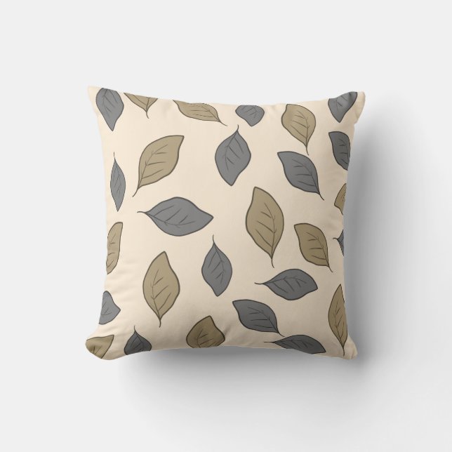 Blätter mit niedlichen Mustern Kissen (Vorderseite)