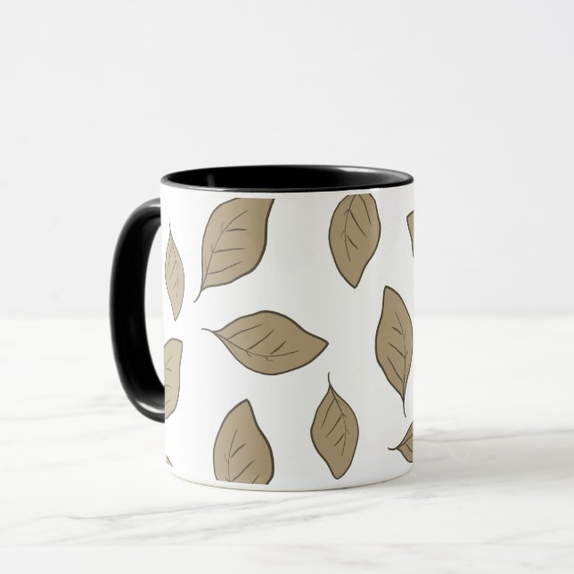 Blätter mit niedlichen Mustern Tasse (Vorderseite Links)