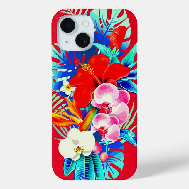 Blätter mit tropischer Orchideenpalme Case-Mate iPhone Hülle (Rückseite)