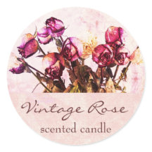 Blätter mit Vintager Rose - Duftkerze oder Seifens