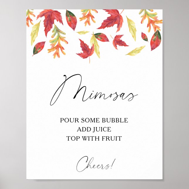 Blätter mit Wasserfarbe - Mimosen Poster (Vorne)