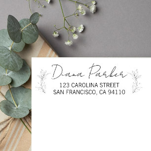 Blätter Moderne Script-Rücksendeadresse Gummistempel