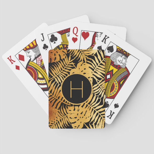 Blätter Monogramm Spielkarten (Rückseite)