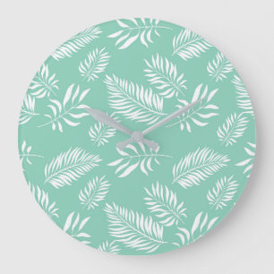 Blätter Muster 14 Große Wanduhr