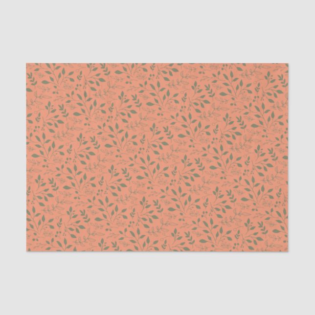 Blätter Muster aus Holz Seidenpapier (Vorderseite)