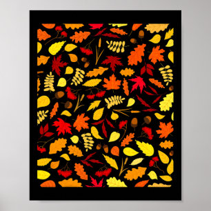 Blätter Muster Fall Design Acorns Weizen Poster