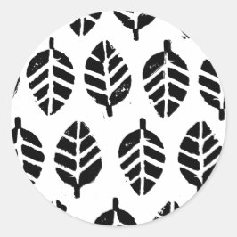 Blätter Muster Potato Druck Runder Aufkleber