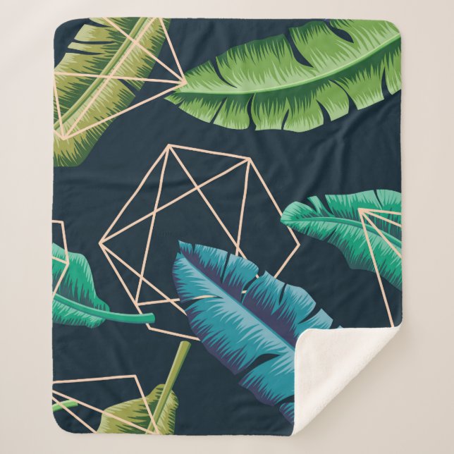Blätter nahtlos mit abstraktem polygonal li sherpadecke (Vorderseite)