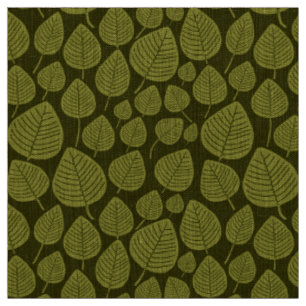 Blätter - Olive on Dark Olive Stoff
