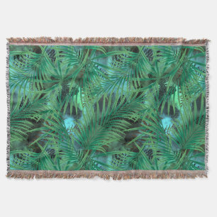 Blätter, Palme, Bäume, grün, blau, tropisch Decke