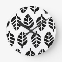 Blätter Pattern Potato Druckwand Uhr