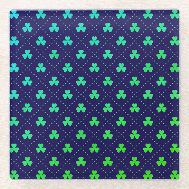 Blätter Pattern St. Patrick's Day-23223 Glasuntersetzer (Vorderseite)