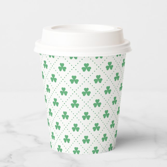 Blätter Pattern St. Patrick's Day-23223 Pappbecher (Vorderseite)