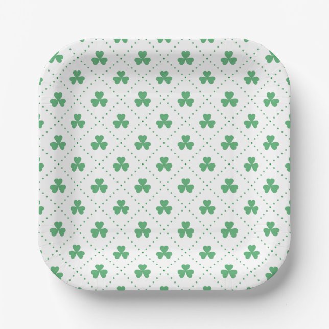 Blätter Pattern St. Patrick's Day-23223 Pappteller (Vorderseite)