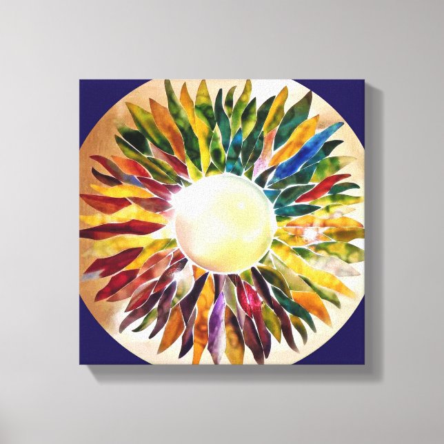 Blätter Pearl Modern Art Canvas Print Leinwanddruck (Vorderseite)