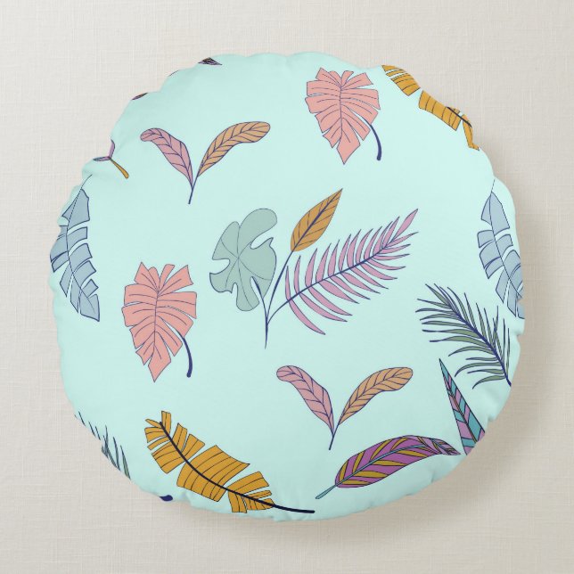 Blätter Rundes Kissen (Vorderseite)
