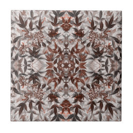 Blätter Sacred Bamboo 2 Kaleidoskop Tile Fliese