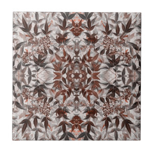 Blätter Sacred Bamboo 2 Kaleidoskop Tile Fliese