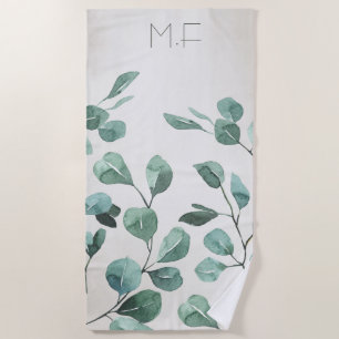Blätter Tree Eucalypt Watercolor Novelty Beach Bea Strandtuch