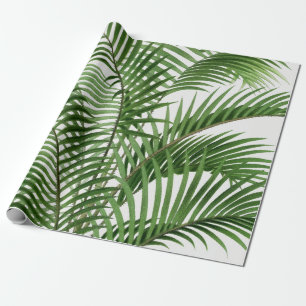 Blätter Tropical Greenery Watercolor Palm Tree Geschenkpapier