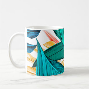 Blätter tropische Sommer exotische Kaffeetasse