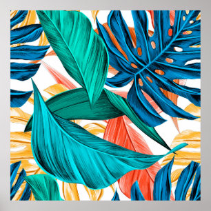 Blätter tropische Sommer exotische Poster