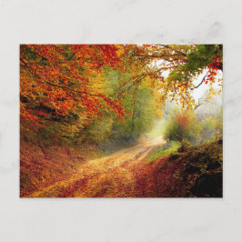 Blätter und Bäume im Herbst, die die schmutzige St Postkarte