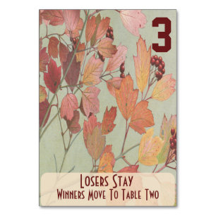 Blätter und Beeren Bunco #3 Tischnummer