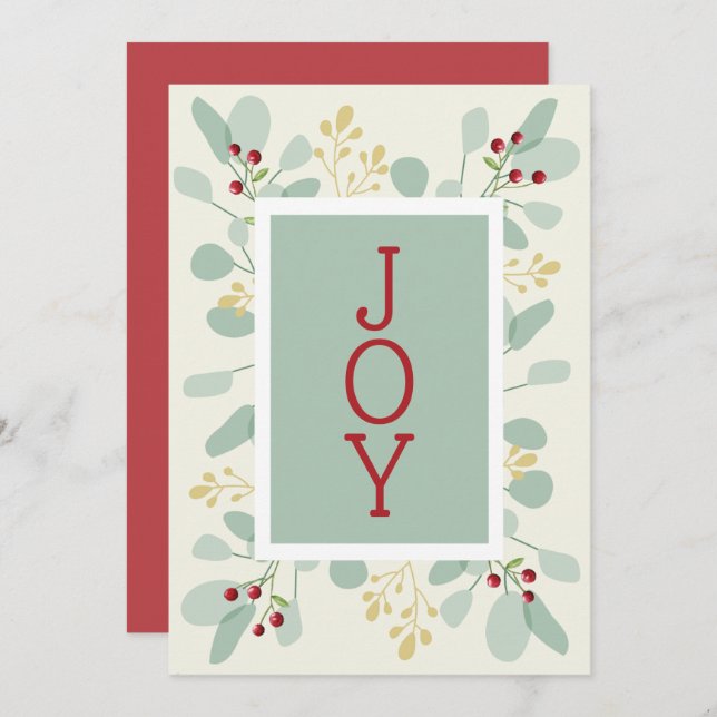 Blätter und Berries Weihnachten Foto (Vorne/Hinten)