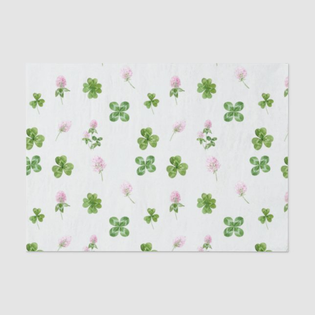 Blätter und Blume für Wasserfarben blass grün Seidenpapier (Vorderseite)