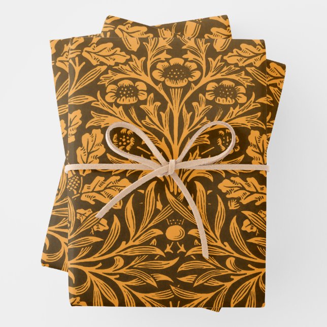 Blätter und Blumenmuster aus Eichen und Korallen (Beispiel)