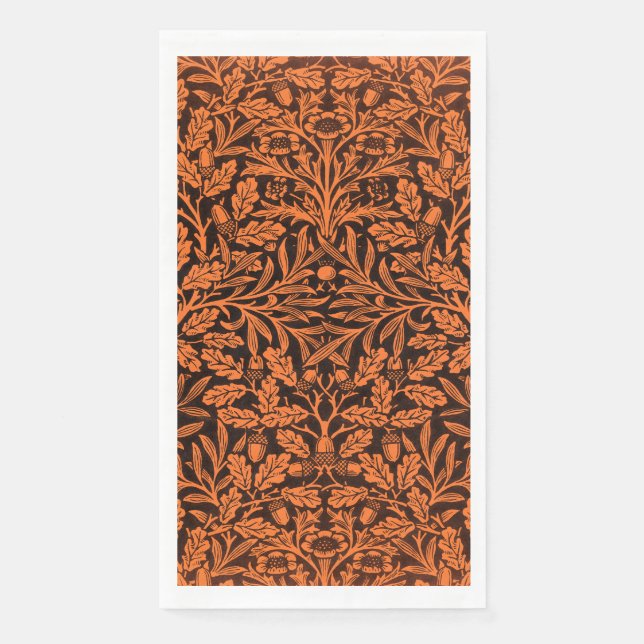Blätter und Blumenmuster aus Eichen und Korallen Serviette (Vorderseite)
