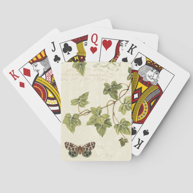 Blätter und ein Schmetterling Spielkarten (Rückseite)