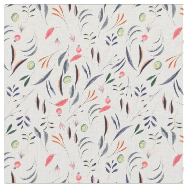 Blätter und Federn Muster Stoff (Nahaufnahme)