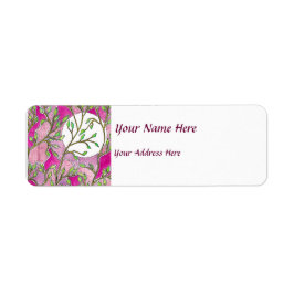 Blätter und Mond - Rosa Wasserfarben