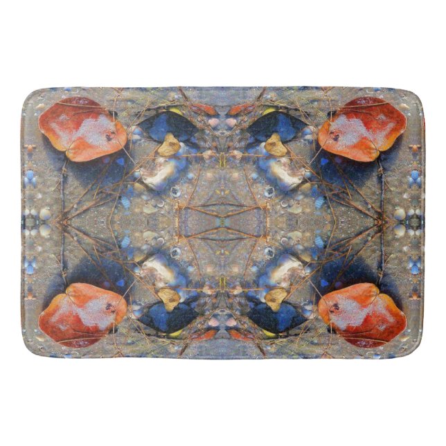 Blätter und Muscheln Muster II Badematte (Vorderseite)